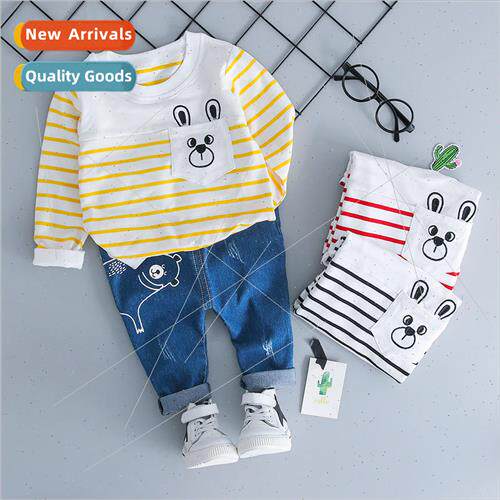 Boys fall casual striped suit 0-3 years old baby boy Korean