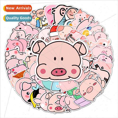 50 piggy luggage stickers creative nd graffiti waterproof su