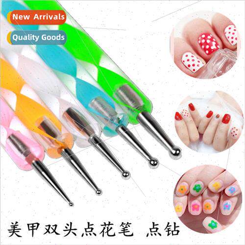 Nail art double-ended spiral rod drilling pen crystal rod fl