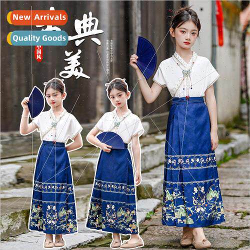 Chinese  girls suit horse face dress summer childrens clothi
