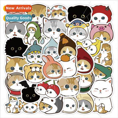 Cute kitten stickers cartoon cat clothing dress up handbook
