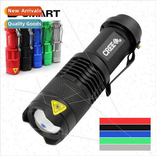 Mini flashlight sk68 telescopic zoom bright flashlight LED o