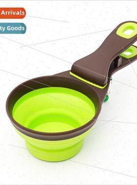 Camping Outdoor Collapsible licone Dog Food Scoop Sealable G
