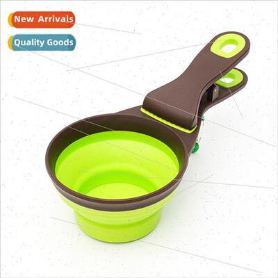 Camping Outdoor Collapsible licone Dog Food Scoop Sealable G