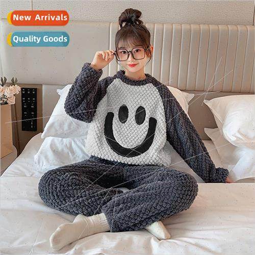 Girls pajamas fall and winter  girls thickened  Yanqi suit f