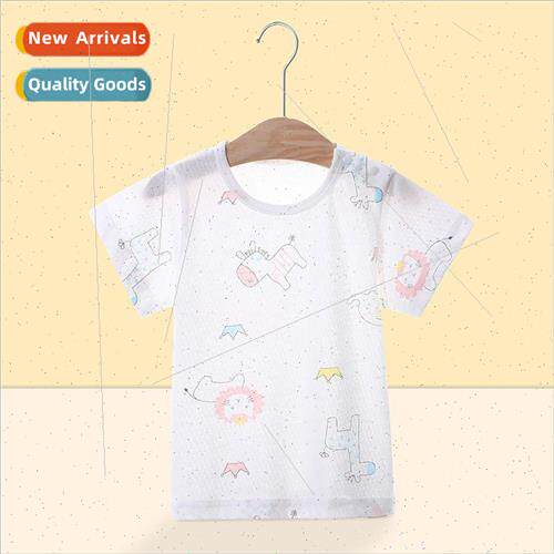 Baby short-sleeved t-shirt summer thin summer half-sleeved c