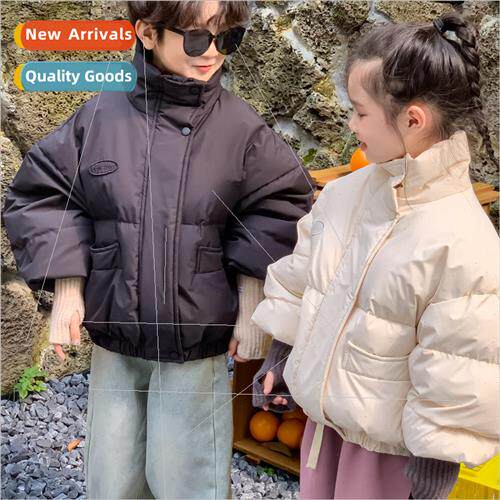 Childrens down jacket 2023 winter men and girls Korean solid