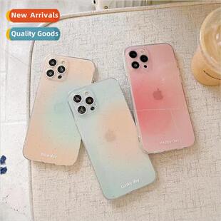 New Couple Swoosh Gradient Apple 14 Silicone 12ProMax Case 1