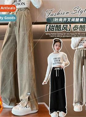 Girls pants fall and winter 2023 new childrens sports knitte