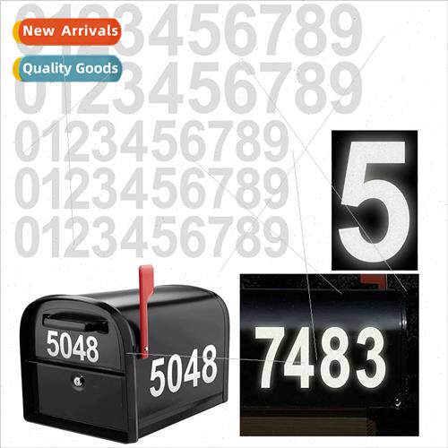ght reflective mailbox number stickers die-cut classic  wate