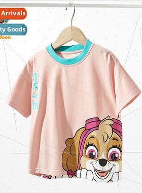 Woof team childrens T-shirt girls cartoon tops summer printi