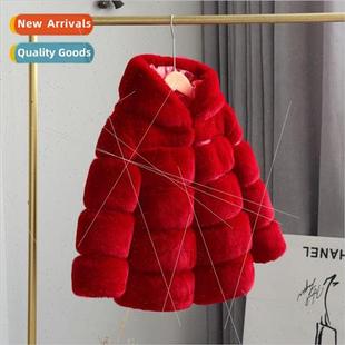 childrens fur rabbit new otter hooded imitation 2023 coat