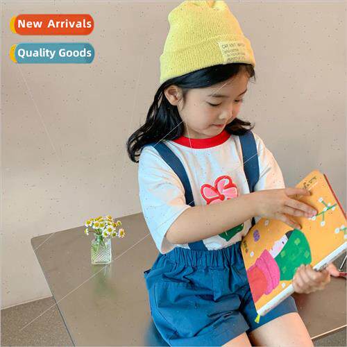 Korea girls suit summer new childrens back pants Yankee baby