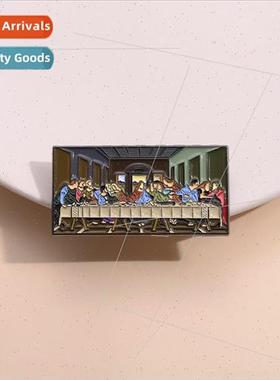 Art Oil Painting The Last Supper Brooch Leonardo da Vinci Cr