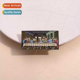 Brooch Painting Vinci Leonardo Supper Last The Oil Art