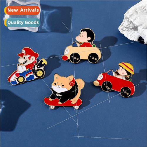 Japanese cartoon linkage Mario Crayon Shin Maruko metal broo