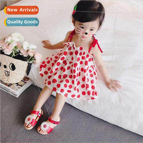 Girls skirt summer new childrens halter dress Korean  of the