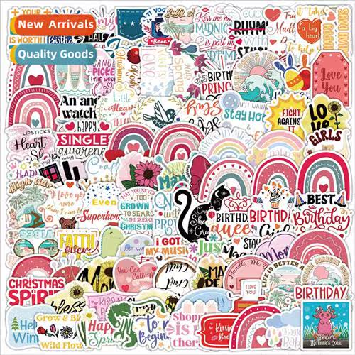 100 happy graffiti stickers car cell phone water cup decorat