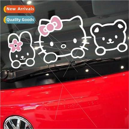 D-65 cute cartoon cover scratches car stickers pull flowers