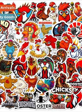 50 large rooster doodle stickers personalized cartoon animal