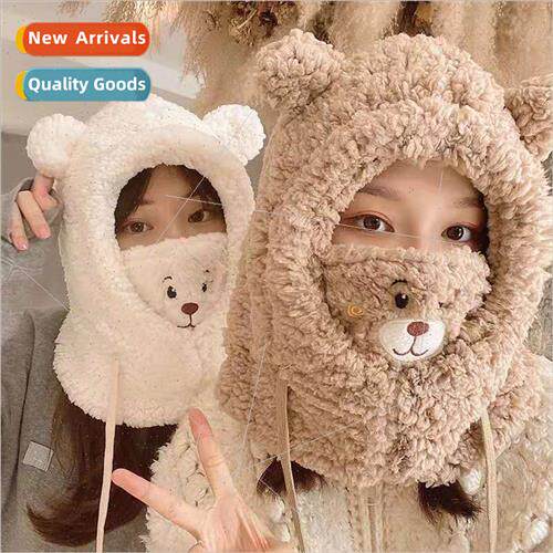 Hat womens scarf all-in-one fall and winter new lambswool be
