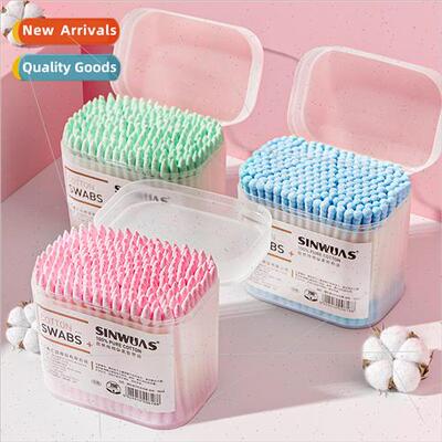 Boxed double-ended cotton swabs disposable cosmetic cotton e