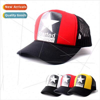 Mesh cap trucker cap pentagram summer sun hat Korean sun hat