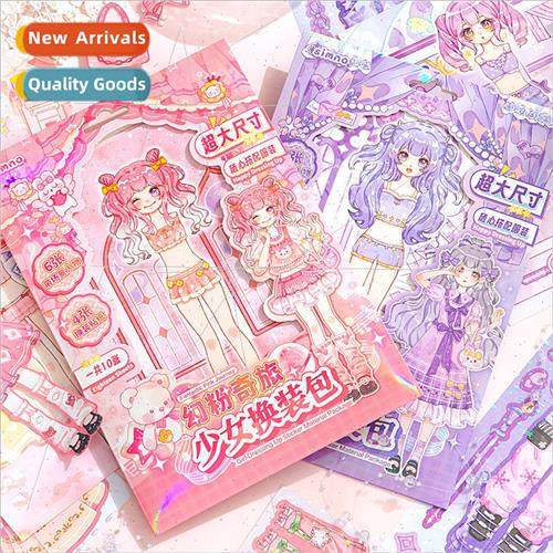 Teenage girl dress up stickers cute glitter wear oversized d