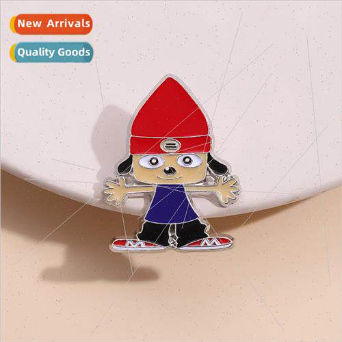 Creative Metal Badge Cartoon Brooch Happi Dog Cute Red Hat C