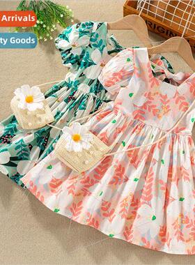 Girls dress summer 2023 new childrens girls princess dress c