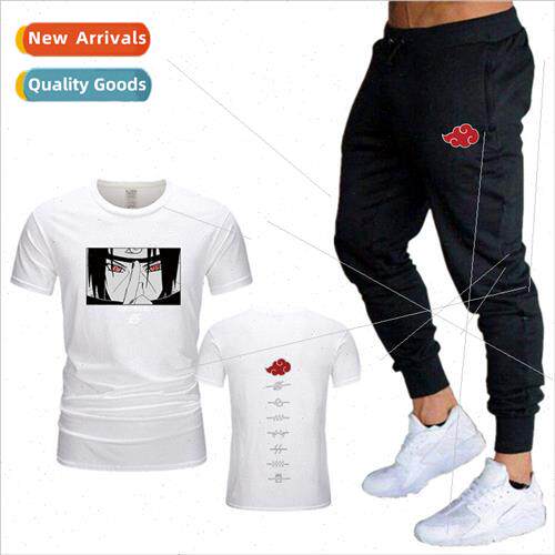 Japanese manga new Naruto casual pants black nd short-sleeve