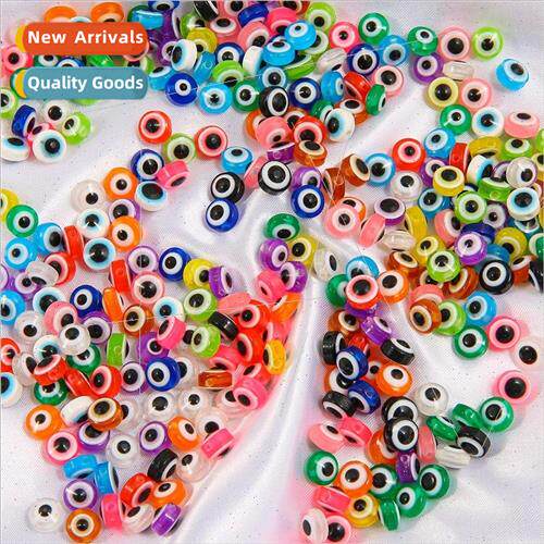 Colorful resin flat round beads eye beads handmade diy brace