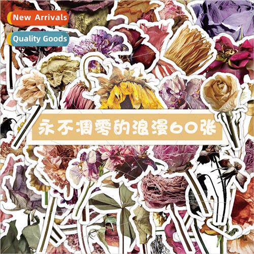 60 never fading romantic stickers flowers plants cartoon vin