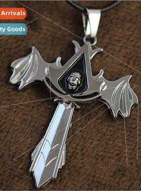 Gaming Peripherals Skull  Necklace Jewelry Turnable Pendant