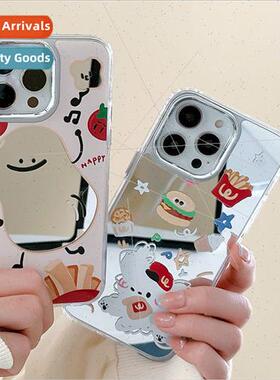 Cartoon Burger Dog Mirror 适用 Apple 12/13promax Phone Case