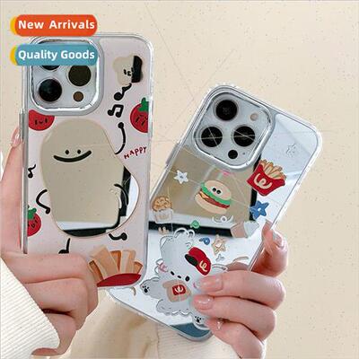 Cartoon Burger Dog Mirror 适用 Apple 12/13promax Phone Case