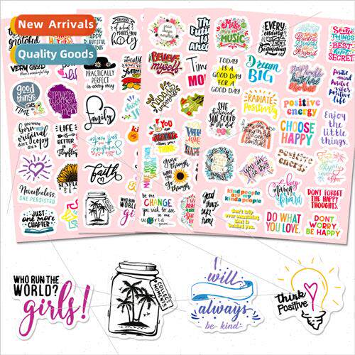 4pcs/pack of 100 stickers cure English mix kids flat sticker