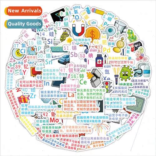 60 chemical elements graffiti stickers decorative storage bo