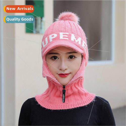 Hat womens fall and winter hat scarf one-piece hat winter cy