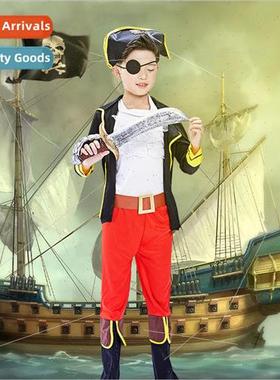 Halloween Pirate Costume Mens Children Masquerade cos Captai