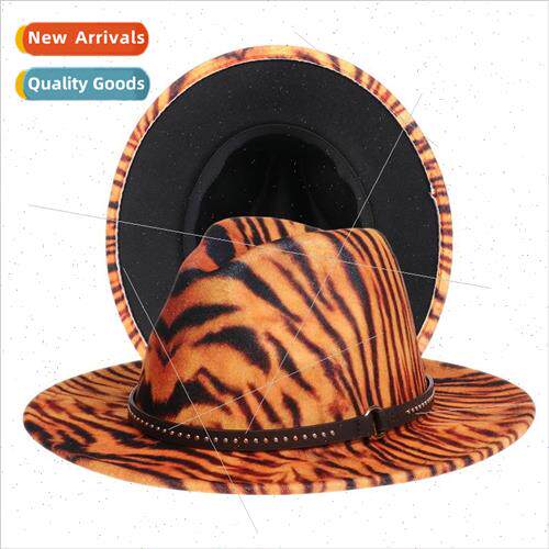 Autumn and winter ladies new tiger pattern tweed bowler hat