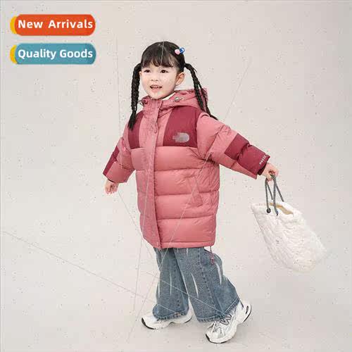 2023 new childrens down jacket long winter thickened boys an