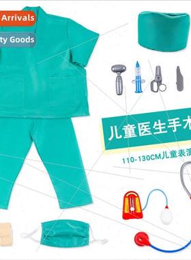 Childrens Per适用mance Costumes Green Doctor Surgical Clothe