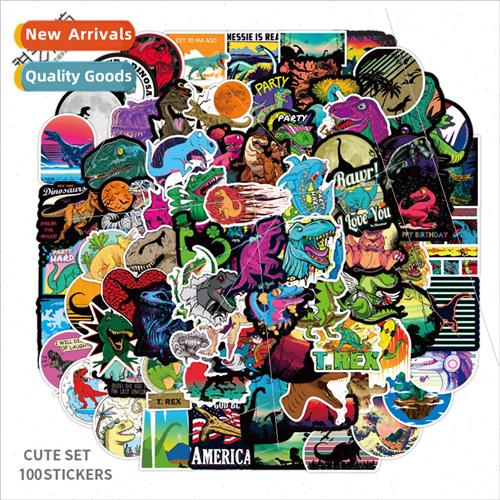 100 cartoon dinosaur graffiti stickers laptop helmet luggage