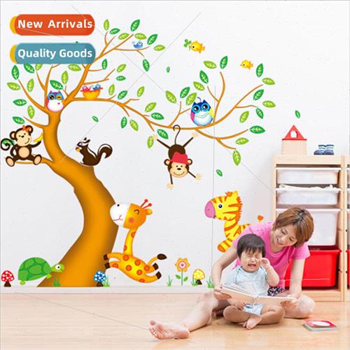New Cartoon Animal Tree Duplex Removable Wall Sticker PVC Tr