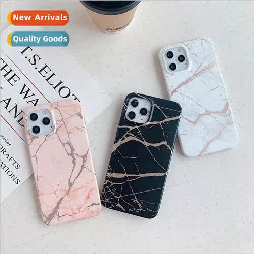 Stamping marble pattern 适用 Apple 12/11ProMax phone case iP