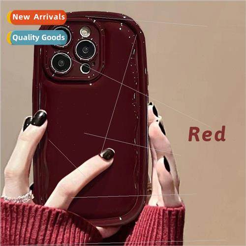 Simple Wave Stripe IPhone15ProMax Wine Red Apple 14PRO Phone