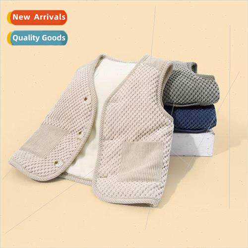 new fall and winter childrens vest thickened bun velvet warm