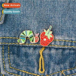 Cartoon quirky mutilated strawberries cabbage worms drip oil