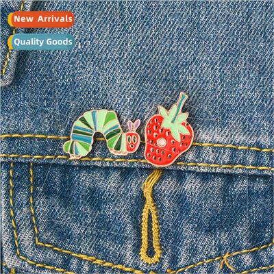 Cartoon quirky mutilated strawberries cabbage worms drip oil